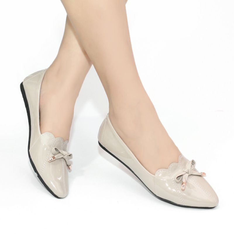 Mym2m Dinalista Sepatu Flat Wanita Balet Flatshoes Sol karet