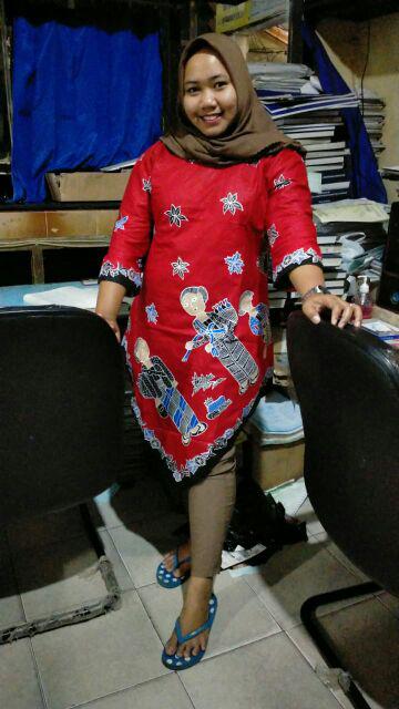 Terlaris Serut Genes Jelita Tunic Navbor Yelbor Whitbor Creambor Tunik Batik Modern Hrb030 Dolbi Dob