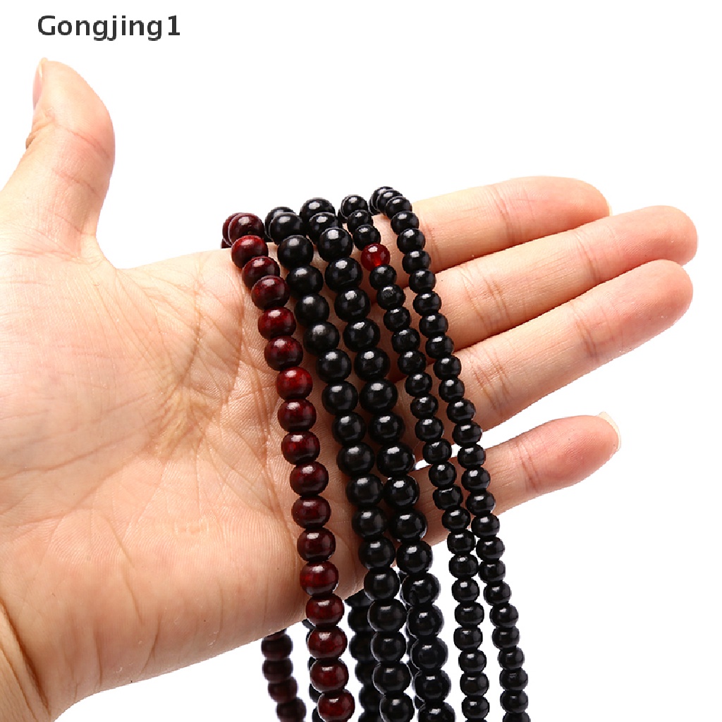 Gongjing1 Gelang Meditasi Buddha Bahan Kayu Cendana Alami Ukuran 6 / 8mm Untuk Pria / Wanita