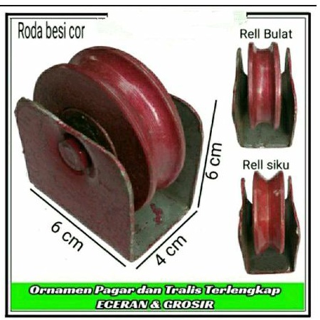 Roda Pagar Besi 6 Cm Roda Pintu Gerbang Rumah Model U