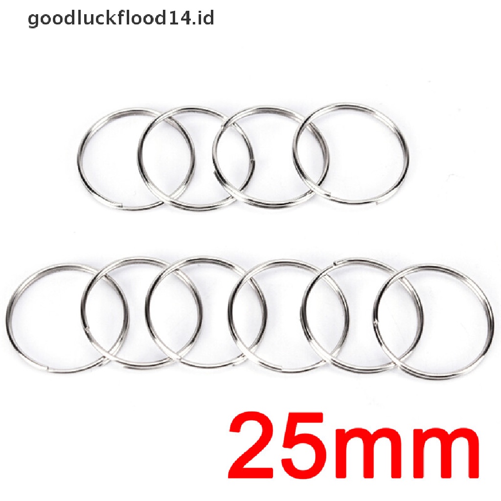 [OOID] 10pcs Steel Keyring Split Key Rings Nickel Hoop Ring Nickel Plated Steel Loop ID