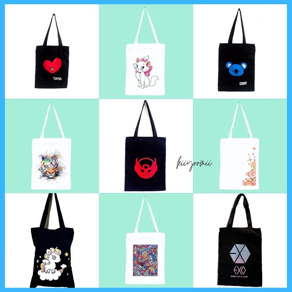 (PART 10 ) TOTEBAG  LIMITED EDITION bahan drill halus premium || kiiyoomii ||