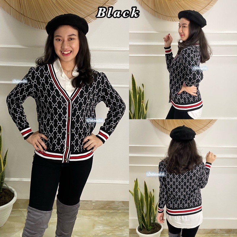 Kardigan rajut wanita jaket hangat cewek import korea Gisella cardigan knitted jacket woman