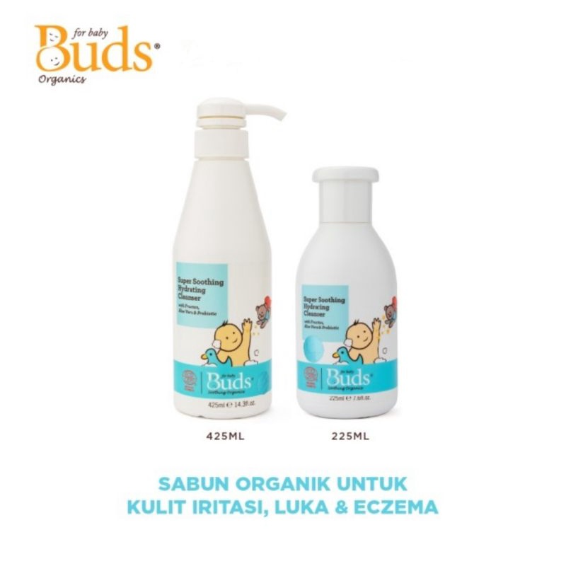 Buds Organics Super Soothing Hydrating Cleanser - Sabun Shampo Bayi Untuk Kulit Sensitif