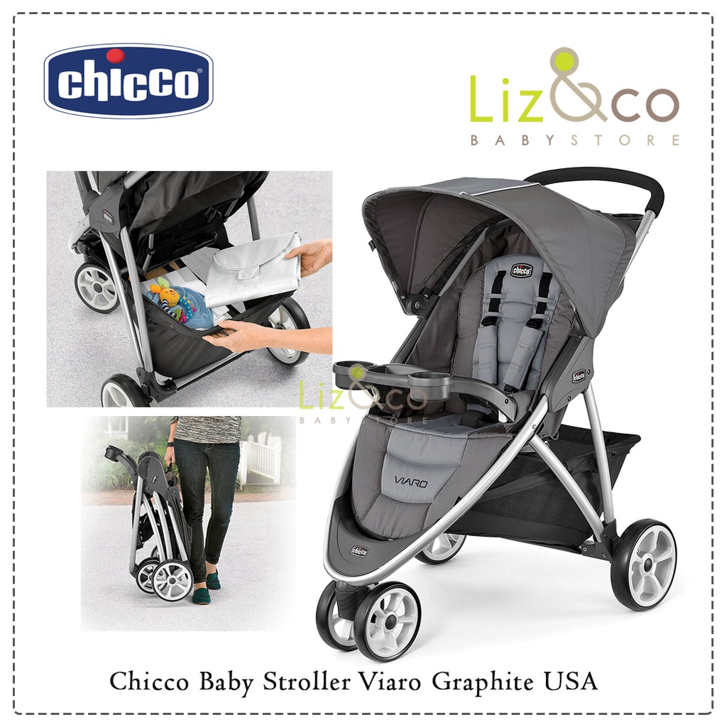 Chicco Baby Stroller Viaro Graphite Usa Shopee Indonesia