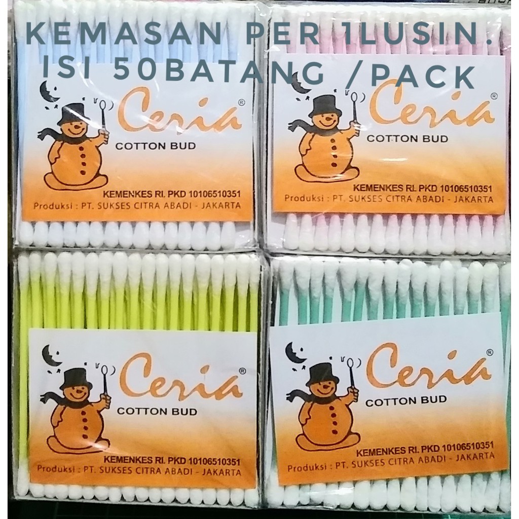 KOREK KAPAS COTTON BUD CERIA DEWASA - ISI 50 &amp; 100 BATANG