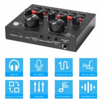 Soundcard V8 Mixer Audio USB External Sound Card V8 Bluetooth Sound