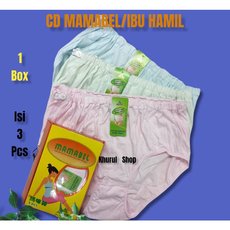 1 Kotak Isi 3 Pcs CD MAMABEL KUNING H 514 | Celana dalam ibu hamil Mamabel | CD agree hamil polos JU
