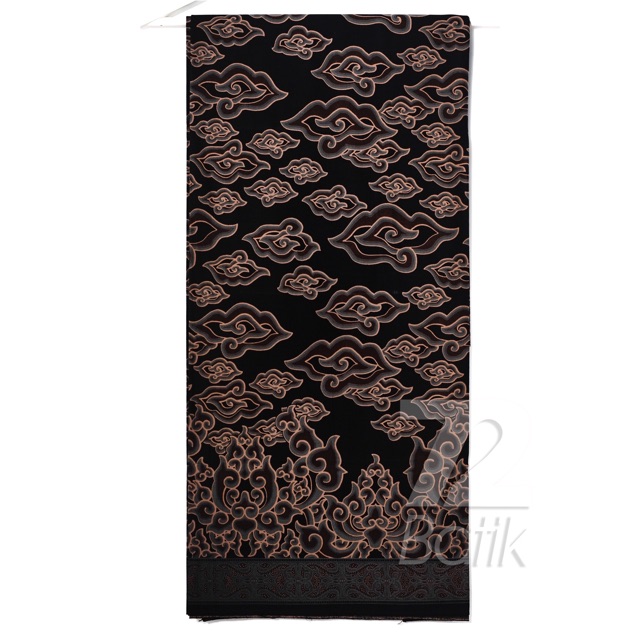 KAIN BATIK KATUN Premium Motif Mega Mendung Warna Hitam Item Coklat Choklat 721345 Cap 72 Jarik Jarit Samping Kebat Panjang Batik Katun Modern Premium Bahan Seragam Batik Pernikahan Kantor Keluarga Murah Kamen Jadi Batik Bali Lembaran