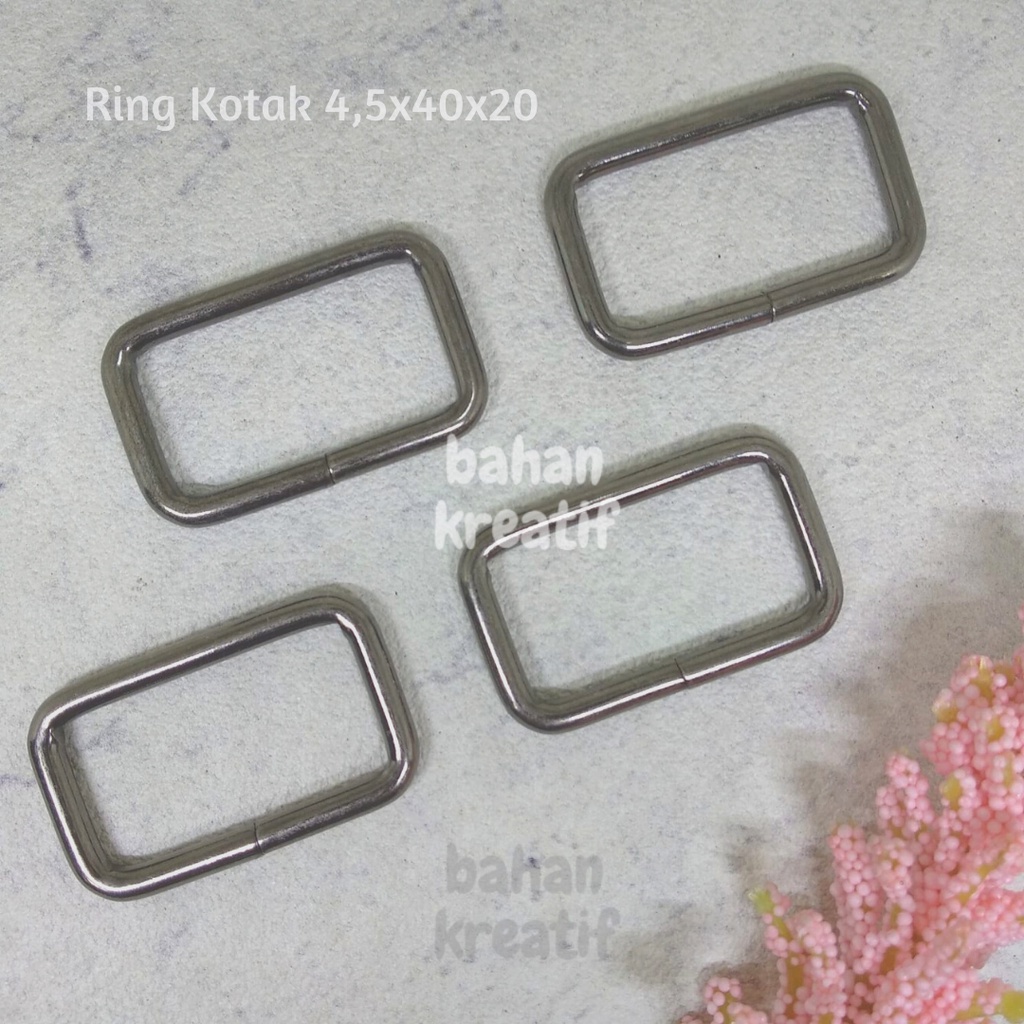 Ring Kotak 4cm/Ring Tas Besi Black Gunmental - Bahan Tas & Dompet