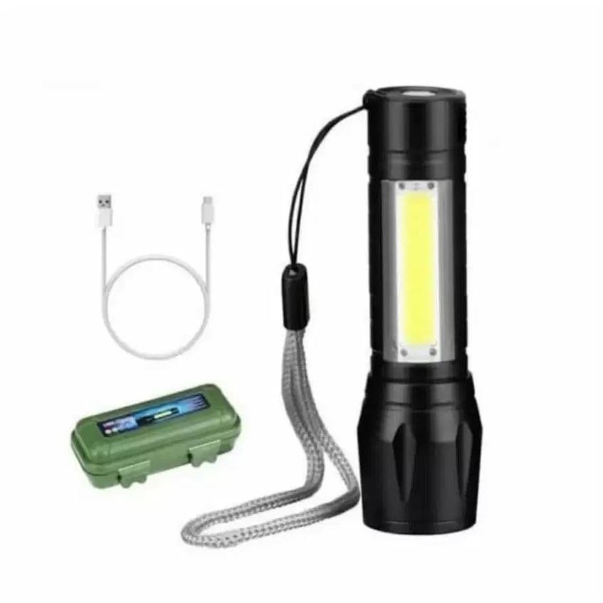 Senter Police SWAT Super LED Mini Hiking, Sepeda, Sangat Terang ZOOM
