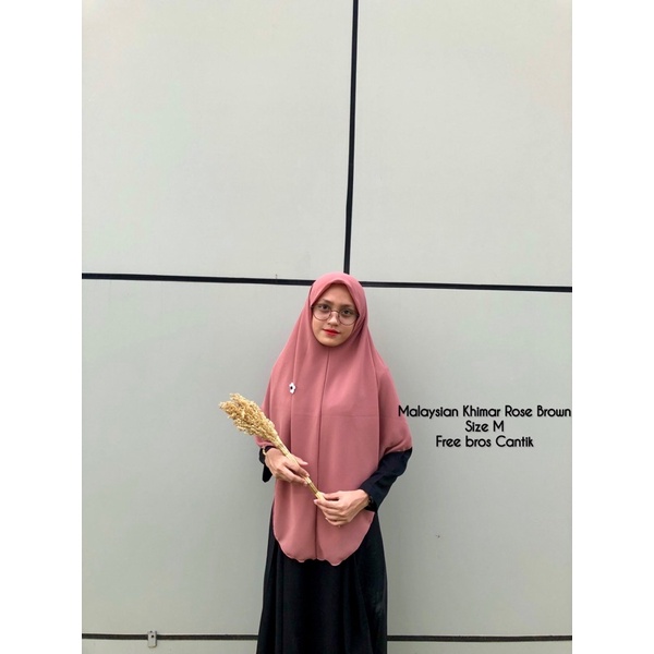 [COD] MALAYSIAN KHIMAR MATERIAL BABYDOLL ARMANY BY RURIHIJABSYARI-Rose brown