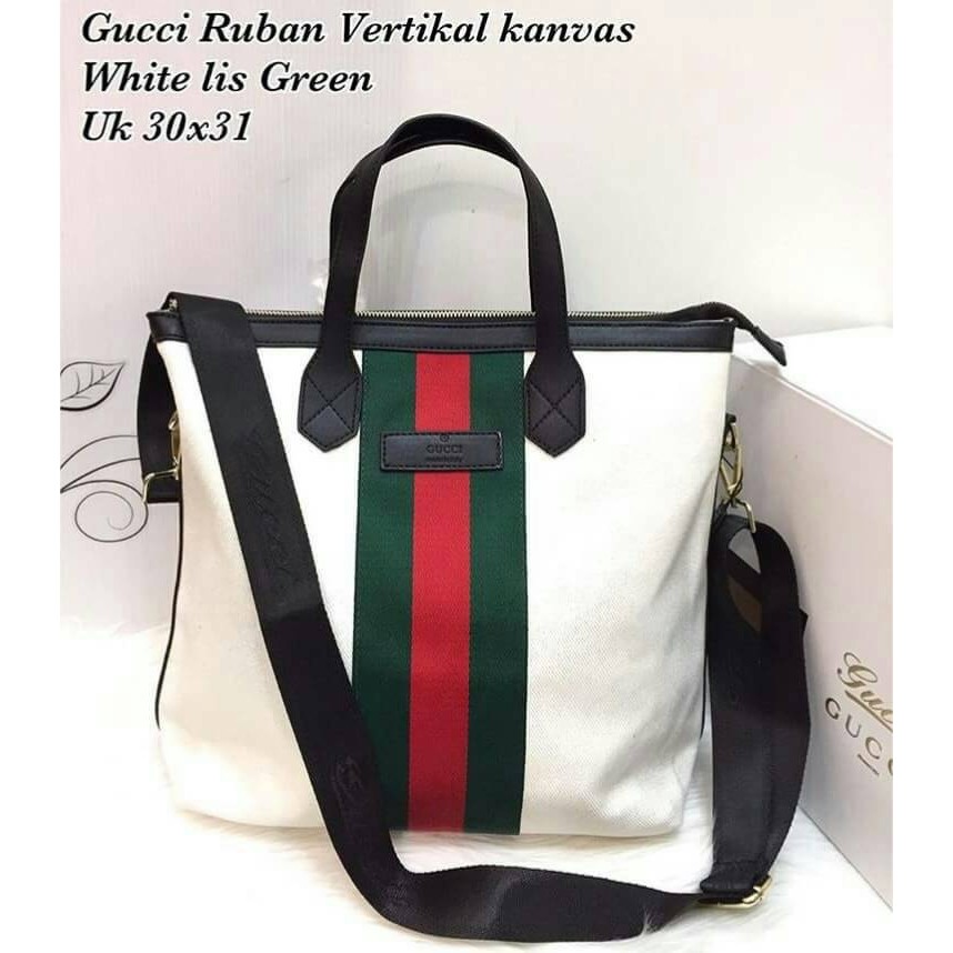 TAS GUCCI RUBAN VERTIKAL KANVAS