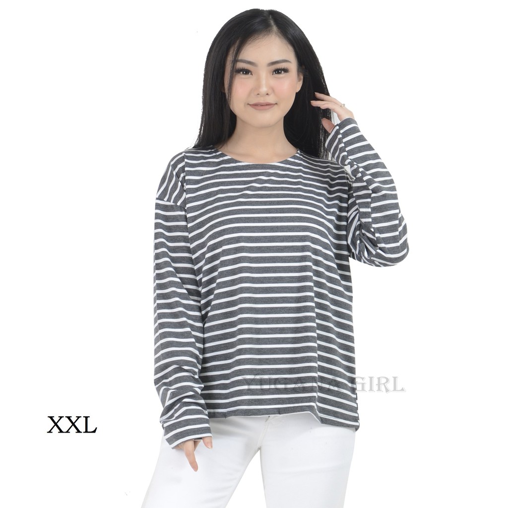  Belle Fashion Kaos XXL Jumbo Lengan Panjang Murah Wanita 