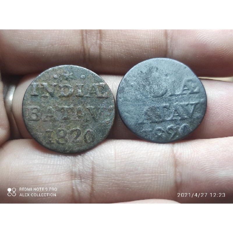 koin indiae batav 5 1/16 gulden 1820