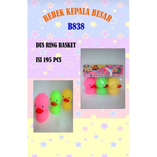B838 Mainan Cit Encit Bebek Kepala Besar isi 3 PC Teman Mandi Bayi B 838