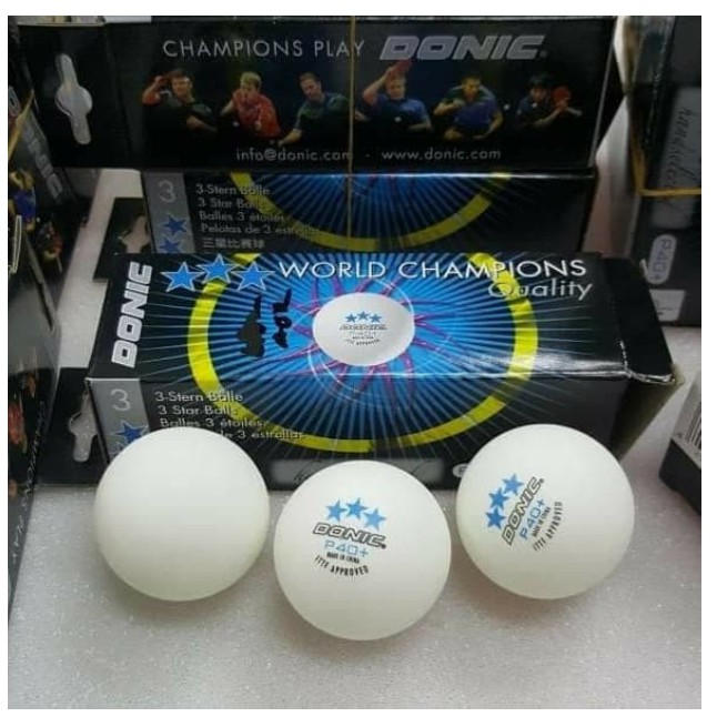 BOLA PINGPONG DONIC SCHILDKROT P40+ ORIGINAL WHITE ISI 3