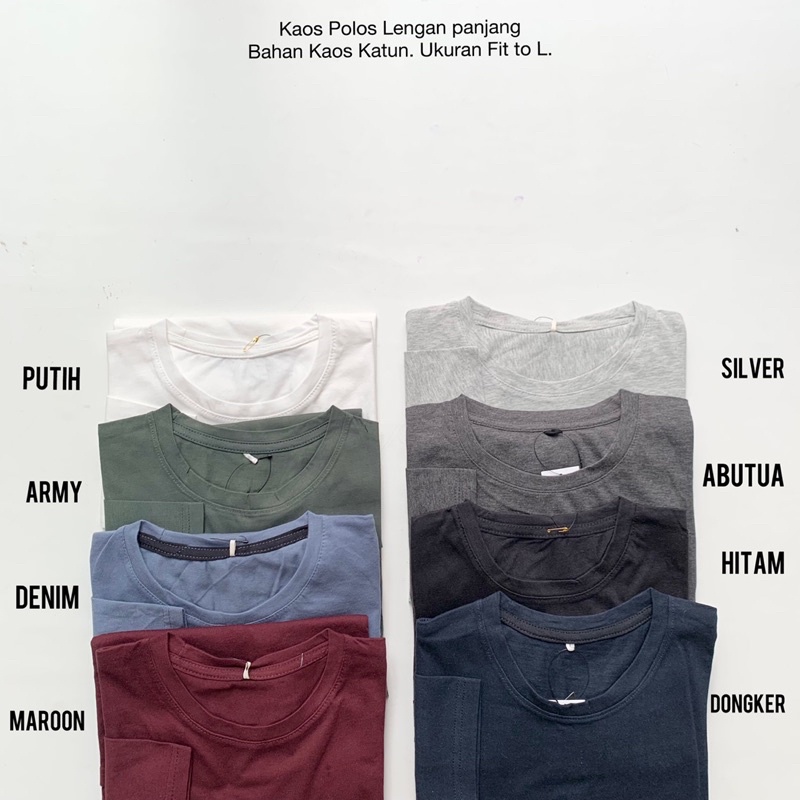 Kaos Polos Lengan Panjang Bahan Katun Fisy