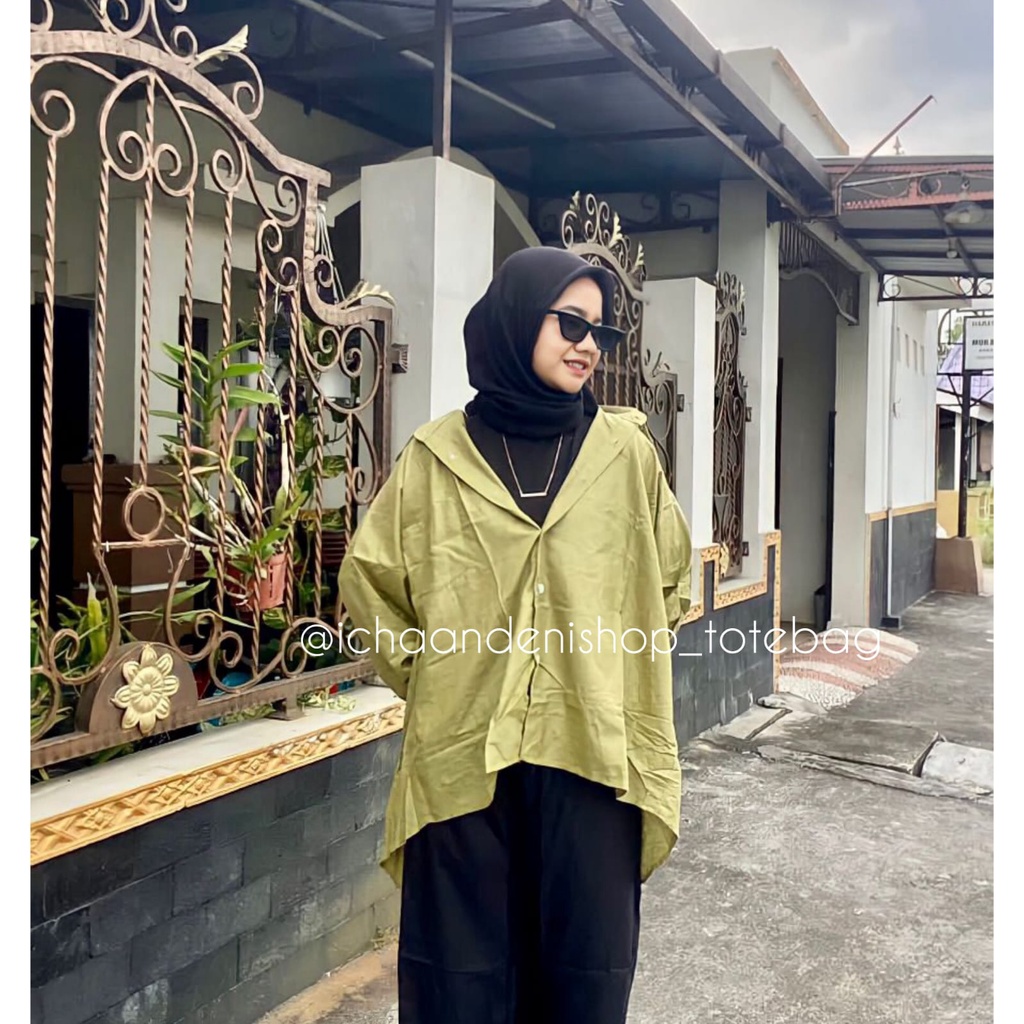 KEMEJA OVERSIZE LINEN WANITA KEMEJA ROSSA LINEN SHIRT KEMEJA POLOS BIG SIZE PREMIUM