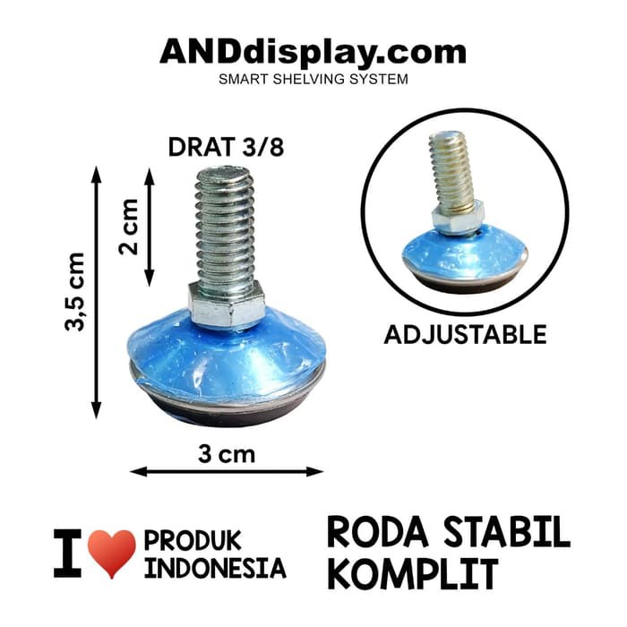 Roda Stabil 4 Pcs Adjustable Goyang Kaki Meja Sofa Mebel Kursi Adjuster Polos