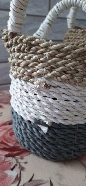 Set Isi 3 Keranjang Meja Anyaman Seagarass Grey