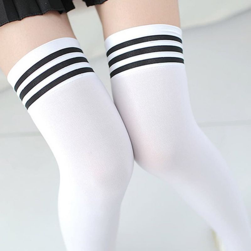 OVERKNEE SOCK KAOS KAKI PANJANG SEPAHA OVER KNEE 3 STRIP KAUS KAKI SEPAHA