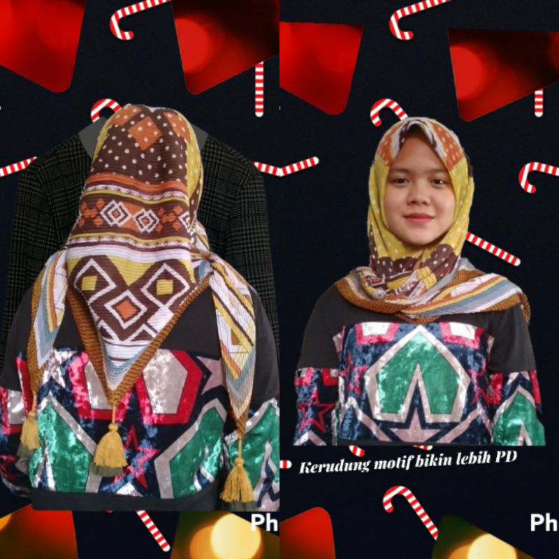 kerudung plisket motif