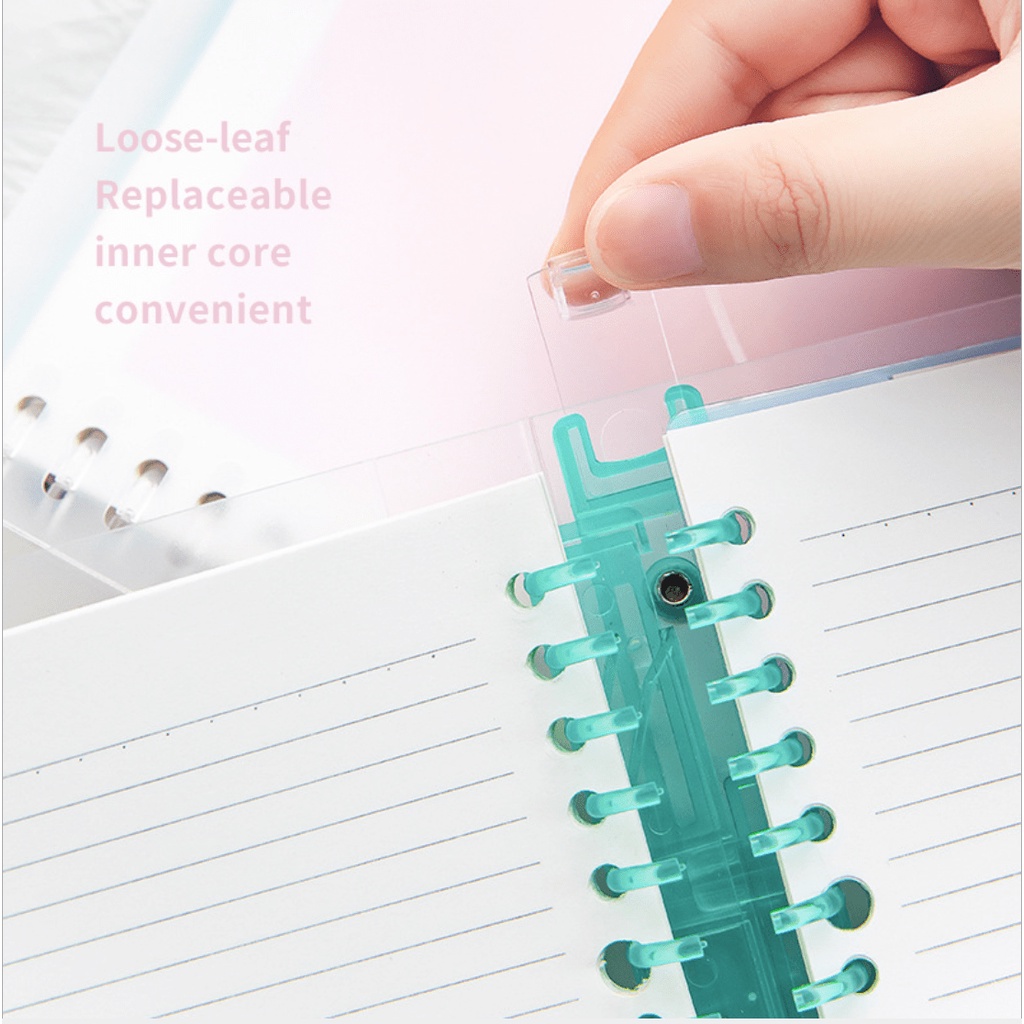 

Perlengkapan Sekolah Buku catatan Agenda Kuliah binder Rosyposy A5/B5 dengan 40 lembar halaman, 2 lembar mindmap, 4 pembatas / cover transparan bergambar / notebook loose leaf lucu, bagus, simpel, dan murah