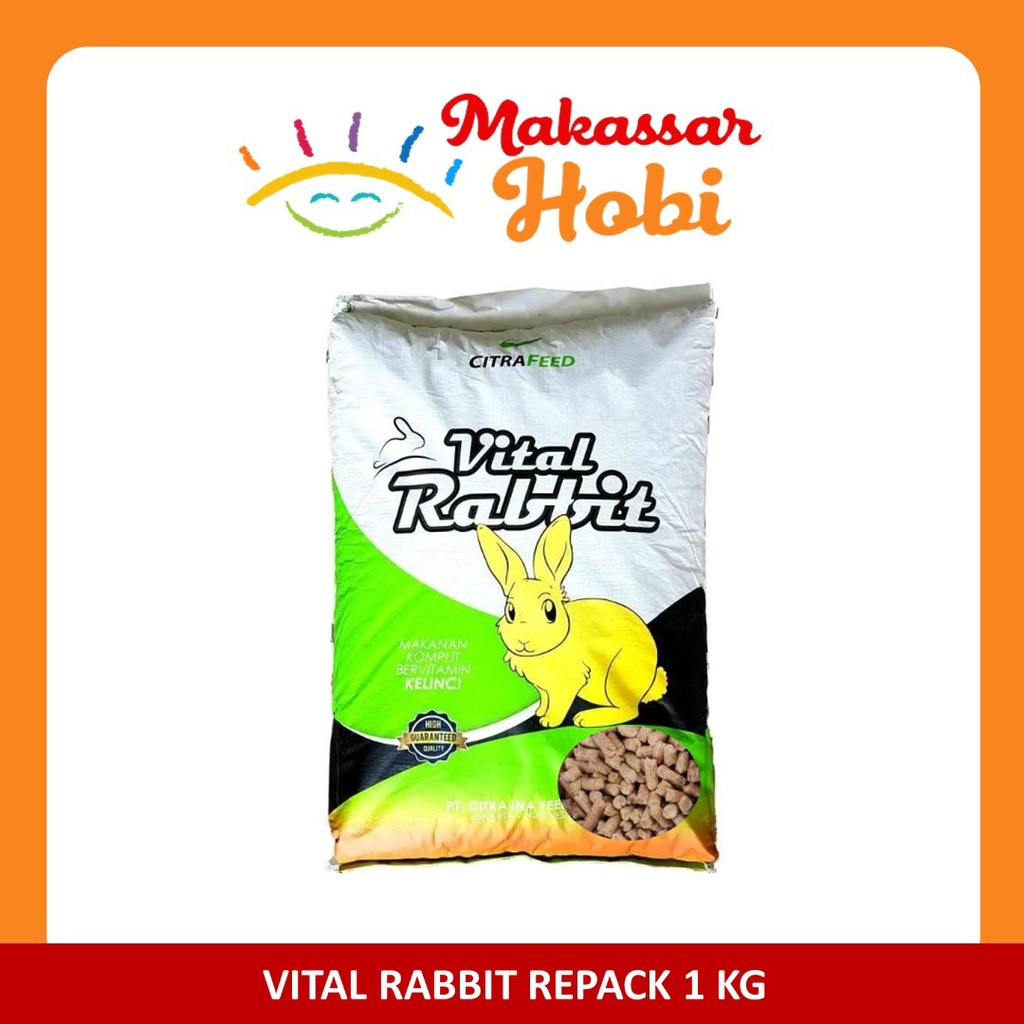 Vital Rabbit Repack 1kg Makanan Pakan Pelet Pellet Kelinci Rabit 1 kg