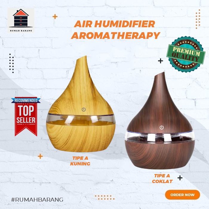 [promo] Taffware Air Humidifier Diffuser Aromaterapi Wood Grain 300ml - Humidifier Ultrasonic