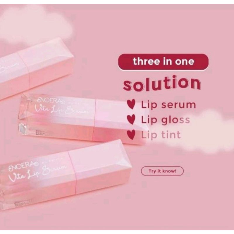 NOERA VITA LIP SERUM WATERMELON MOISTURIZING LIP BALM SCRUB Pelembab, Pencerah Pemerah Bibir PINK alami