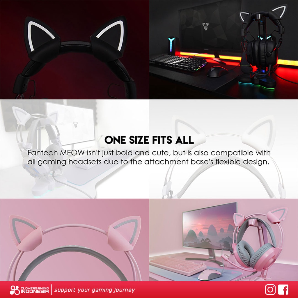 Fantech Meow AC5001 - Kitty Ears for Gaming Headset