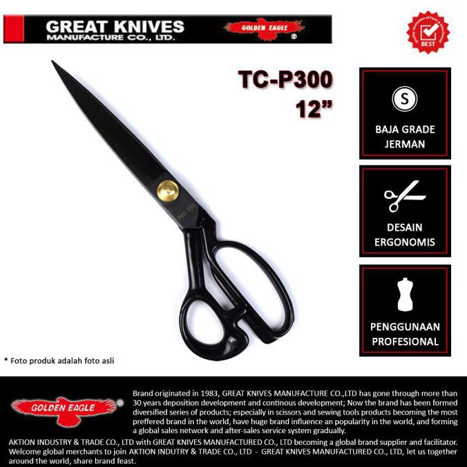 

✨BISA COD✨ Gunting Potong Bahan Kain Golden Eagle 12inch TC-P300 - Tailor Scissor