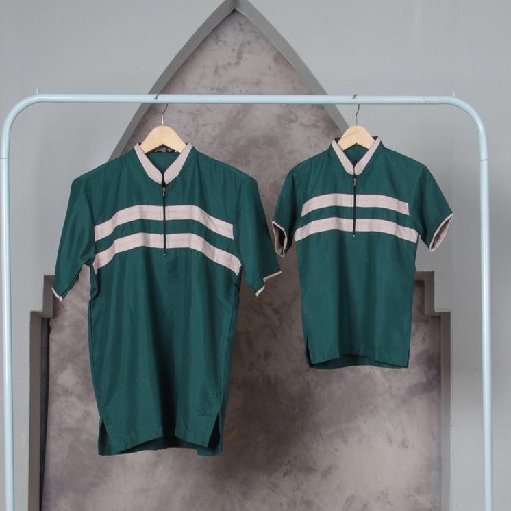 LANGSUNG ATC.. BAJU KOKO COUPLE / KOKO COUPLE AYAH DAN ANAK WARNA HIJAU BOTOL  / KOKO COUPLE