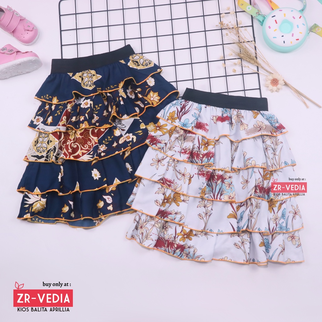 Rok Tumpuk Uk. 7-9 Tahun / Rok Anak Perempuan Murah Skirt Pendek Motif Bisa Untuk Harian Nari Pergi