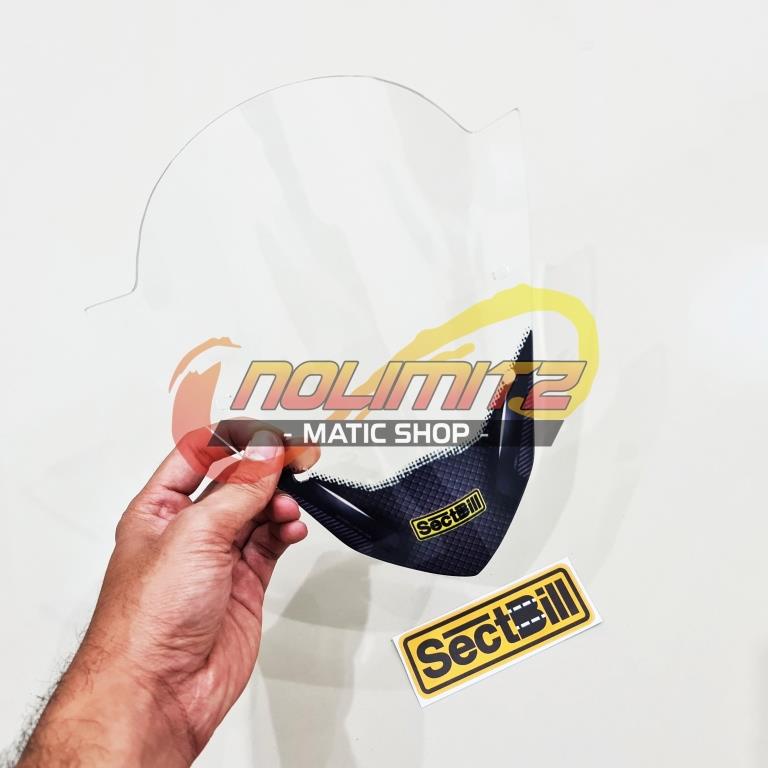 Visor Windshield Tameng Batok Depan Sectbill Carbon Sporty Aerox 155