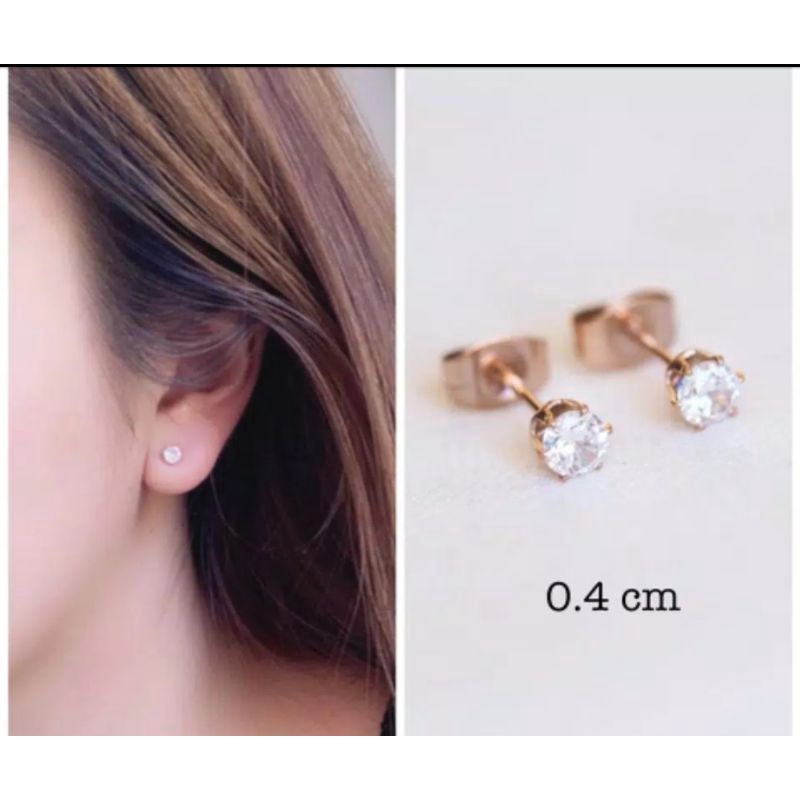 Anting Tusuk Permata Zircon Import Wanita