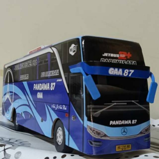 Miniatur Bus bis / mainan bus bis Pandawa 87 Jetbus SHD Biru