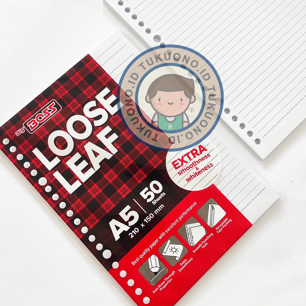 

BIG BOSS Loose Leaf A5 50 Lembar GARIS-GARIS 210x150mm | Isi Kertas Binder