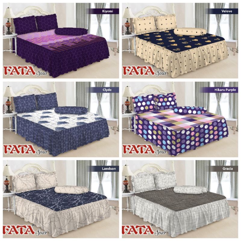 FATA_BED COVER SET RUMBAI MINIMALIS FATA UK.180X200/160x200