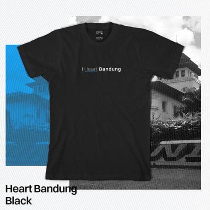 Kaos Tshirt Baju Combed 30S Distro I Heart Bandung