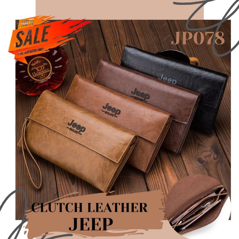 Dompet Clutch Kulit Premium Pria Wanita Jeep Buluo