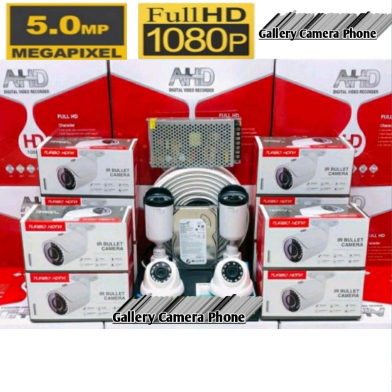 PAKET CCTV 4 CHANNEL 4 KAMERA AHD 1080P 5MP PAKER KOMPLT TINGGAL PASANG