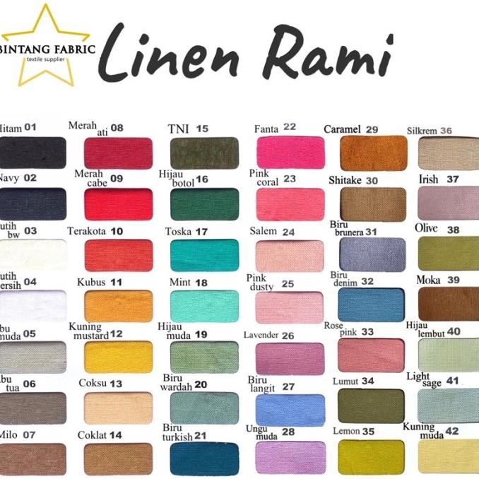 Bahan Bintang Fabric Kain KATUN LINEN RAMI 1 meter