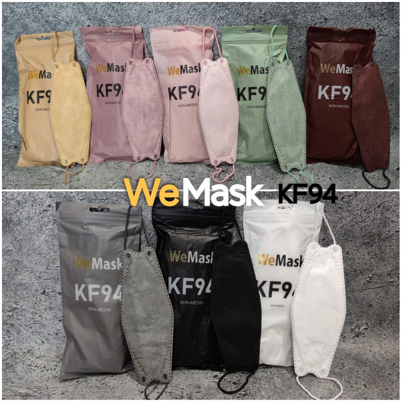 READY STOK MASKER WE MASK WEMASK WEMAZE WE MAZE WARNA PELANGI WARNA PASTEL NUDE MATCHA PINK KF94 KF 94 ISI 10 LBR