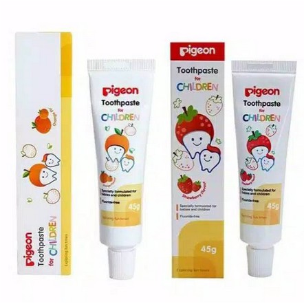 PIGEON Children Toothpaste - Pasta Gigi Odol Anak Bayi 2 Rasa Orange Strawberry Termurah