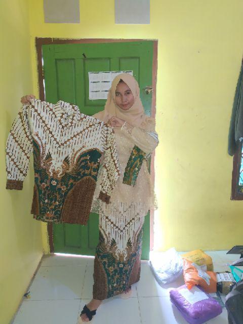 (termurah + Ada Anak) Batik Couple Selendang Parang Panjang Tille Brukat Nirmala