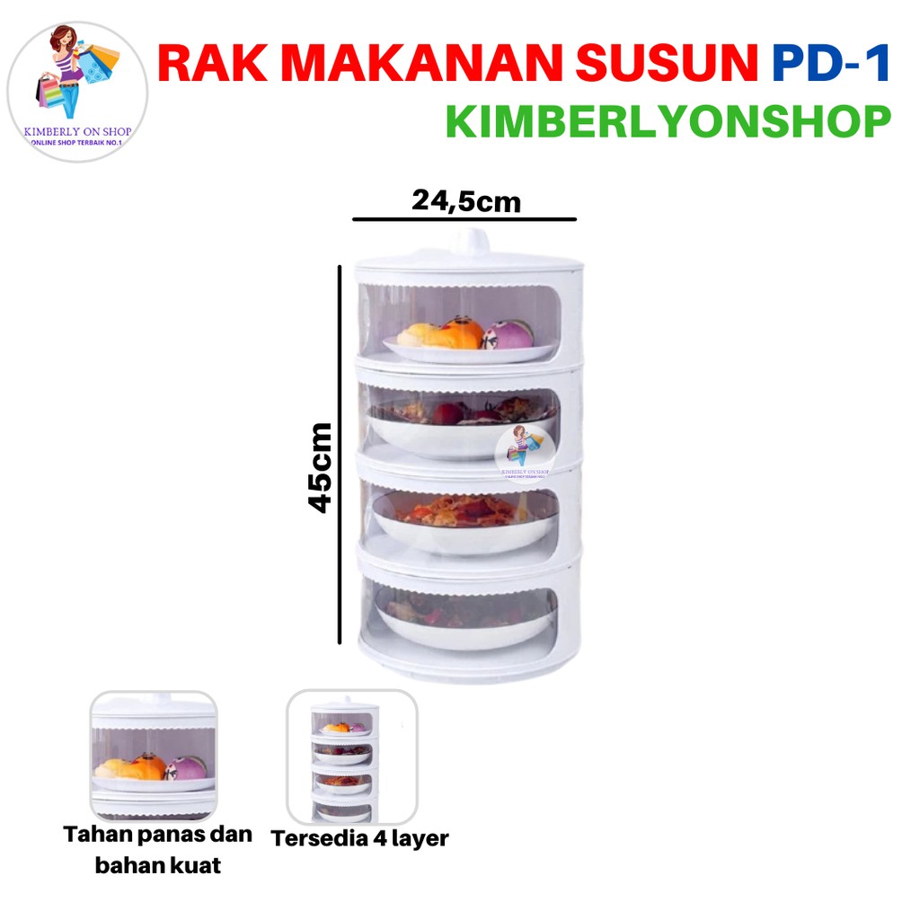 Kimberlyonshop Rak Makanan Susun 4 Layer Pd-1