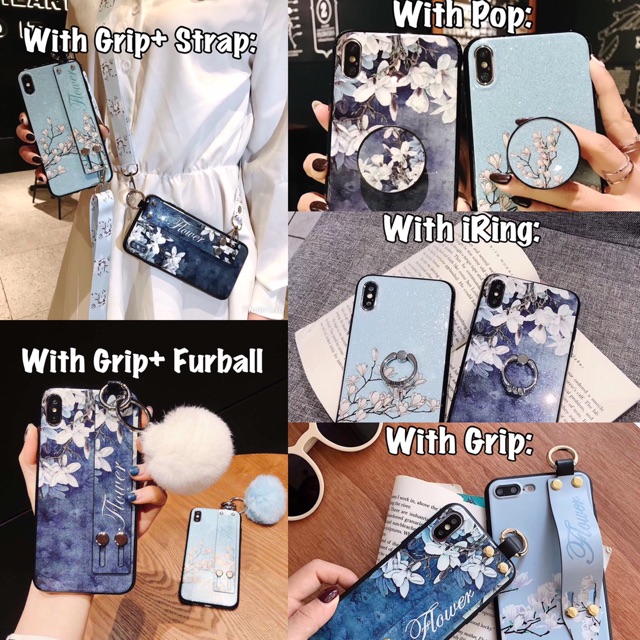 Flower Case iPhone Oppo Vivo Xiaomi Samsung J2 Pro J2 J5 J7 Prime Realme 7 6 5 3 2 Pro Oppo A52 A31