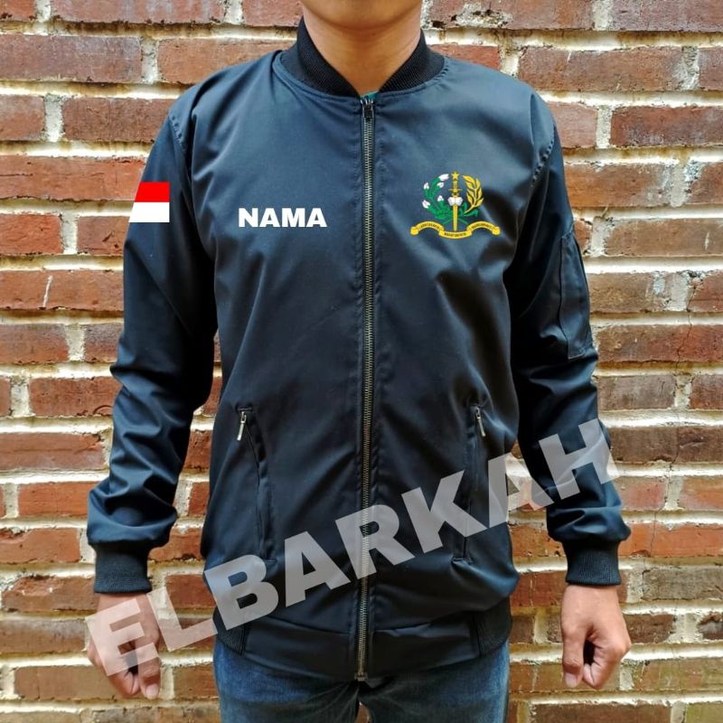 JAKET BOMBER LOGO AKADEMI MILITER JAKET BOMBER BISA CUSTOM LOGO SENDIRI jaket bomber waterfroop jaket bomber terbaru